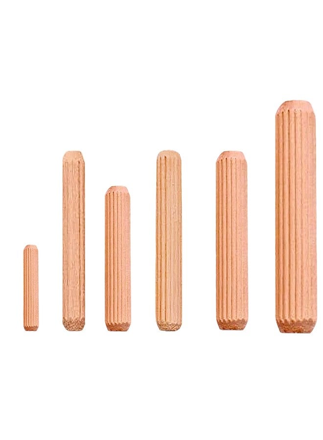 BLOOMAX® All In One Pack 600 Pcs Wooden Dowel Pins Made Of Hardwood Modular Furniture Connector Fastener Spiral Grooved 6mm-30/40mm, 8mm-30/40mm, 10mm-40/50mm 100 Pcs of each size (Total 600 Pcs) - Image 1